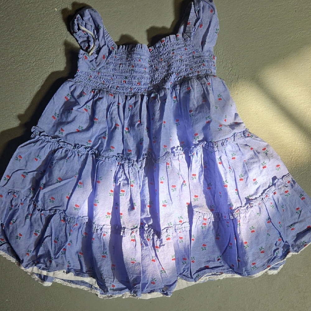 Blue Floral Ruffle Dress